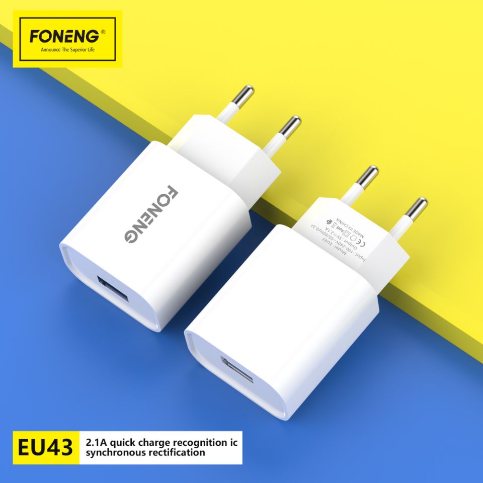 Chargeur USB-A EU43 (2,1 A) (Micro /IPHONE/ TYPE-C)