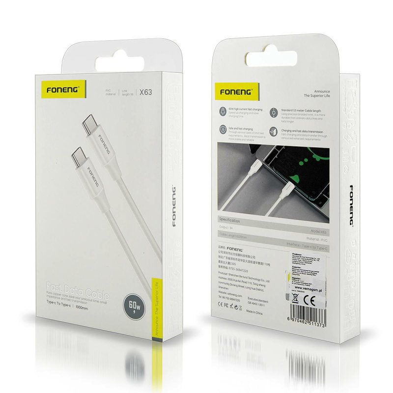 X63 2.1A 1M USB Cable (TC TO TC )