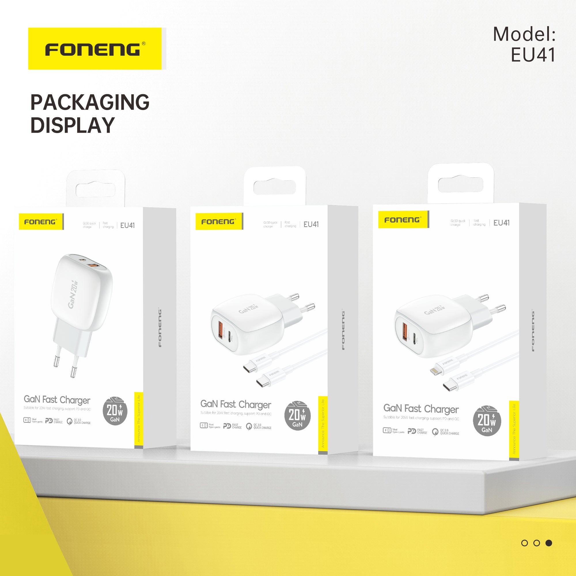 Chargeur GaN EU41 A+C 2 ports (20 W) (TC TO TC)